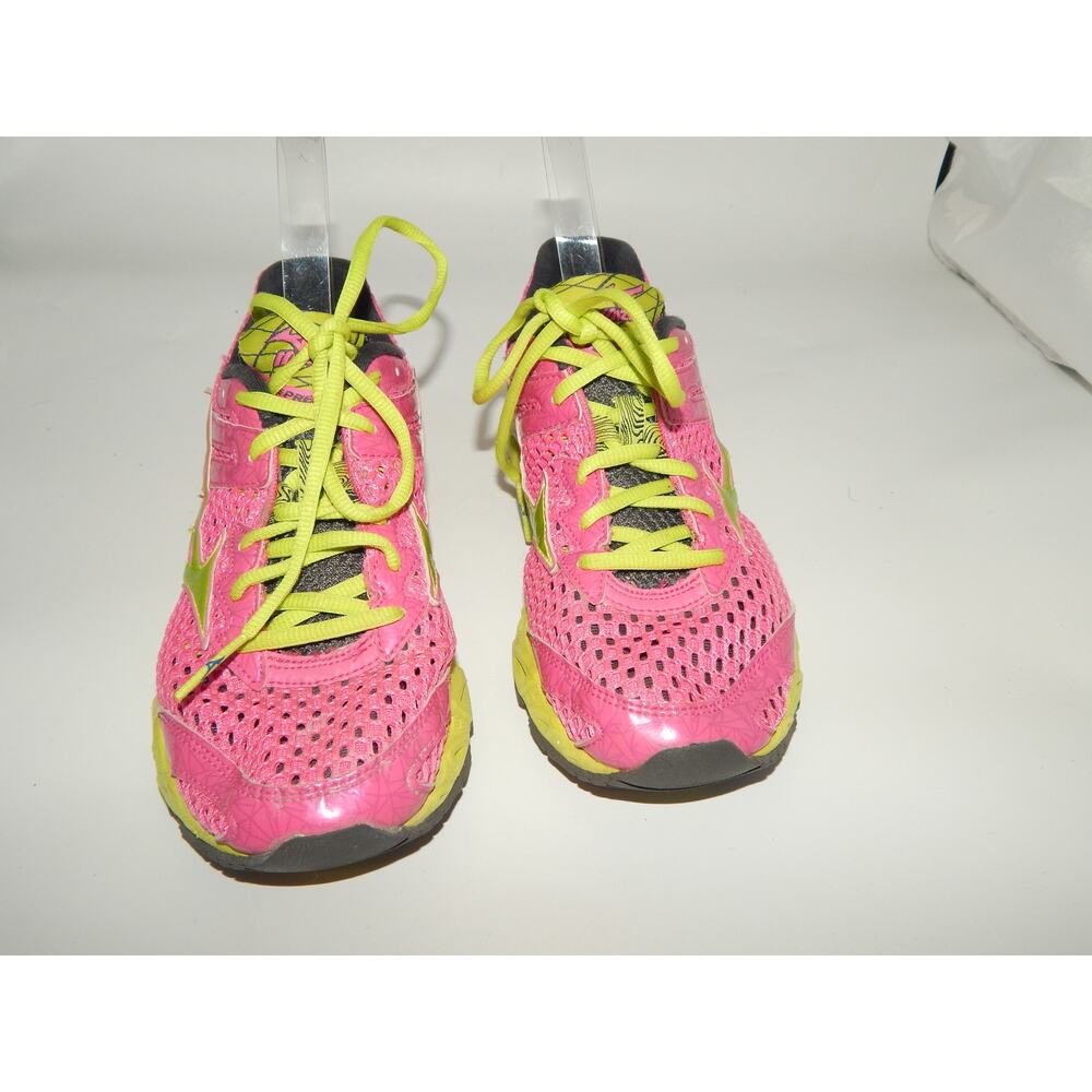Mizuno Wave Precision 13 Women Sneaker Size 8 Pink Green - Picture 2 of 8